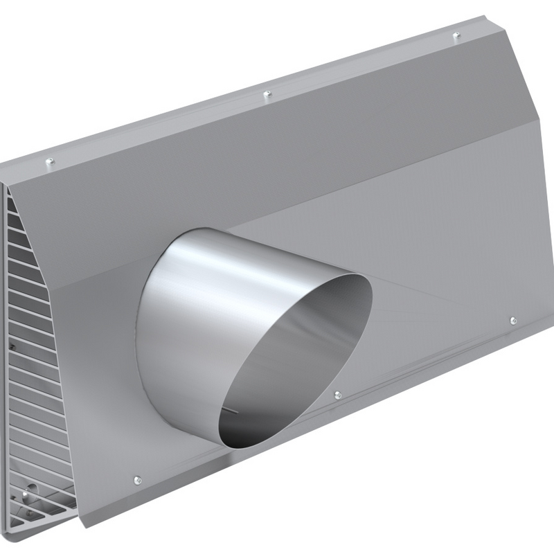 Rendering Zehnder ComfoEdge Combi-Outwall grill Comfortable indoor ventilation Angled view