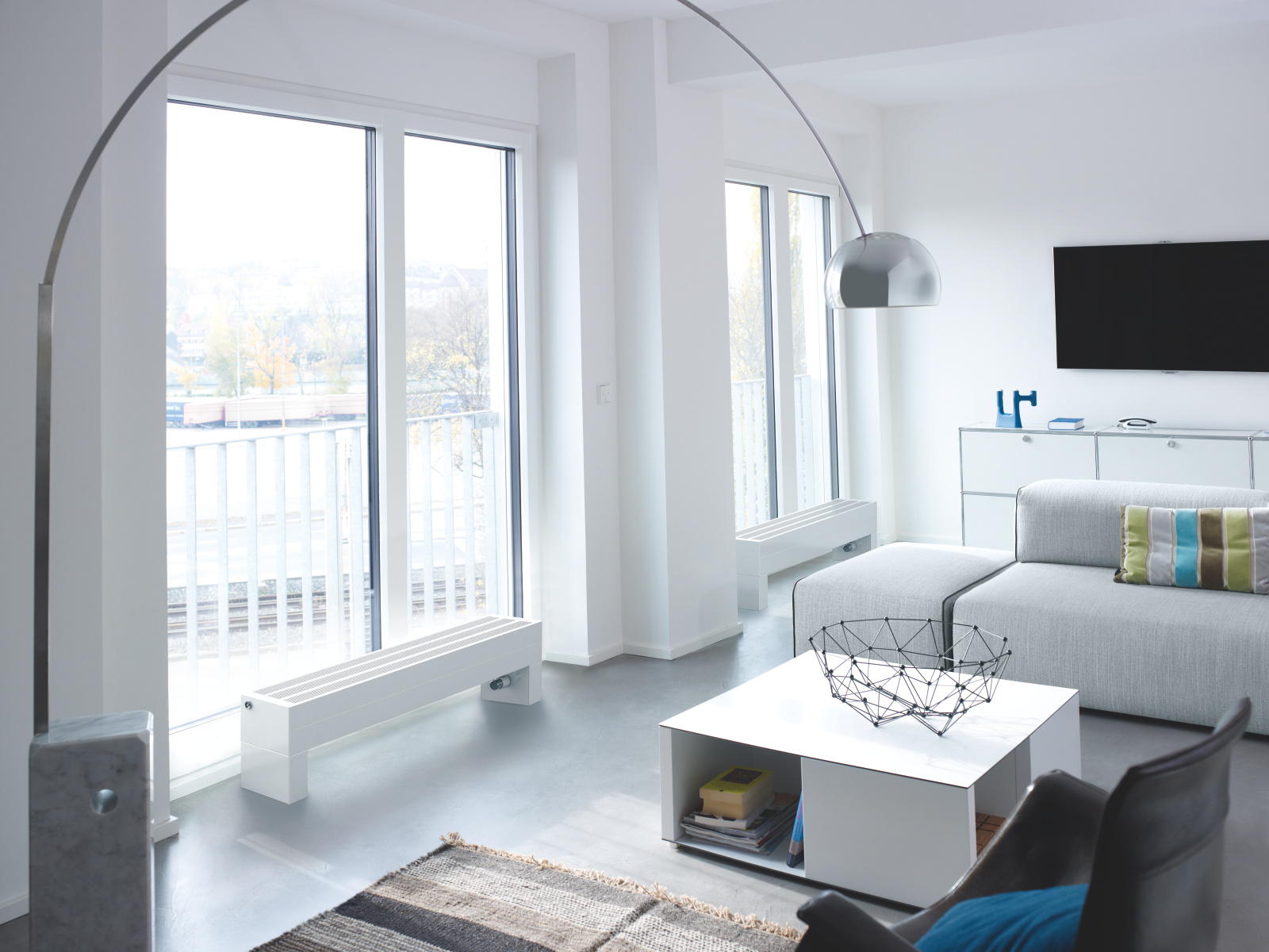 Zehnder_RAD_Radiavector-HY_model 432-1200 block feet, S076, RAL 9016 Rendering Decorative radiator