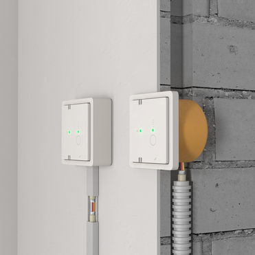 CO2 sensor, In the wall, On the wall, Green light good air, new logo