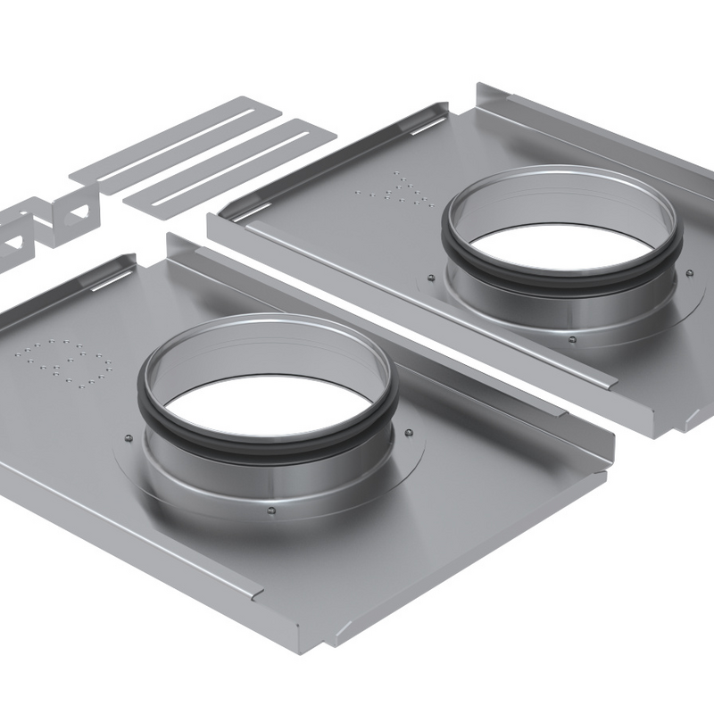 Rendering Zehnder ComfoWell mounting set Comfortable indoor ventilation Angled view