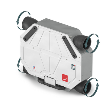 Cut-Out Zehnder ComfoAir Flex 250 Comfortable indoor ventilation Angled view