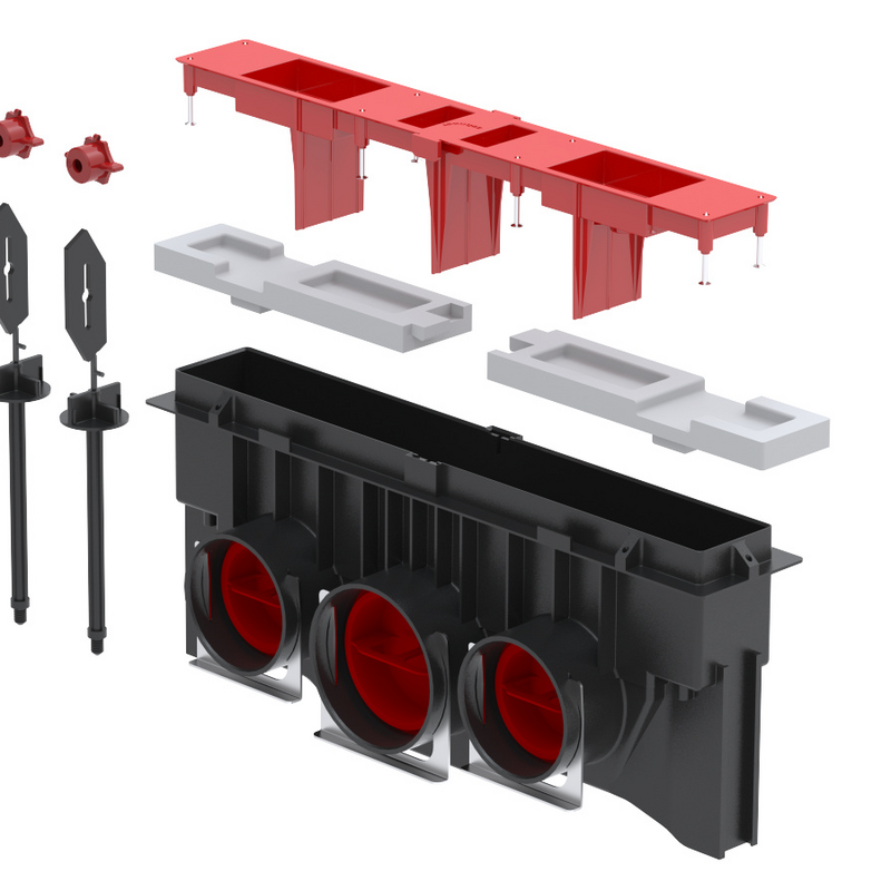 Rendering Zehnder ComfoCase CSB-P Comfortable indoor ventilation Angled view