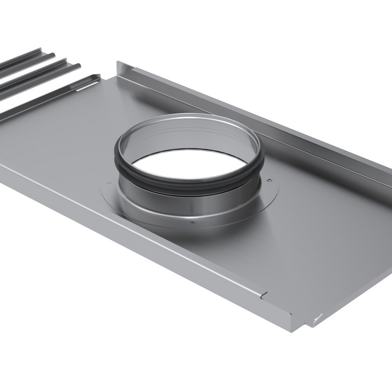 Rendering Zehnder ComfoWell end plate Comfortable indoor ventilation Angled view