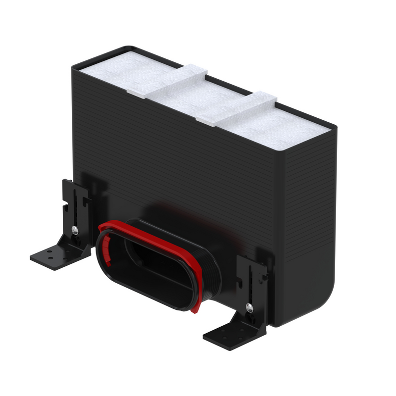 Rendering Zehnder ComfoCase CLF Comfortable indoor ventilation Angled view