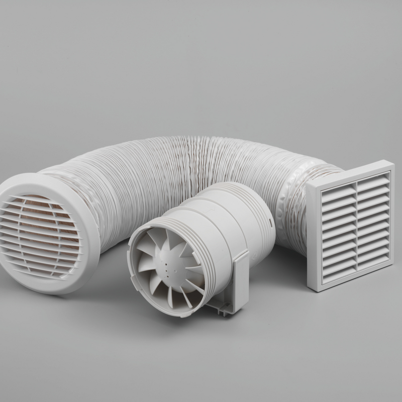 Cut-Out Zehnder Silent Shower Kit Comfortable indoor ventilation 3D view