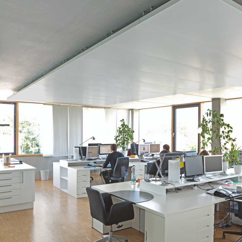 Golfpark, Germany, Fürth, Commercial, Office space, perforated surface, Reference, Sound absorption (perforated), Ceiling canvas