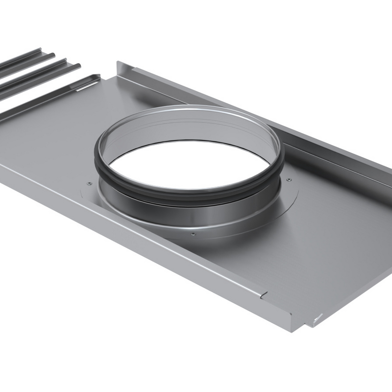 Rendering Zehnder ComfoWell end plate Comfortable indoor ventilation Angled view