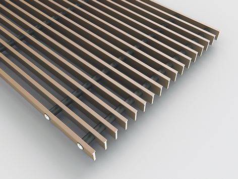 Rendering Zehnder Terraline Fresh Decorative radiator Front view