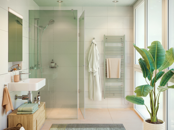 Badezimmer mit Zehnder zeno heizkörper 