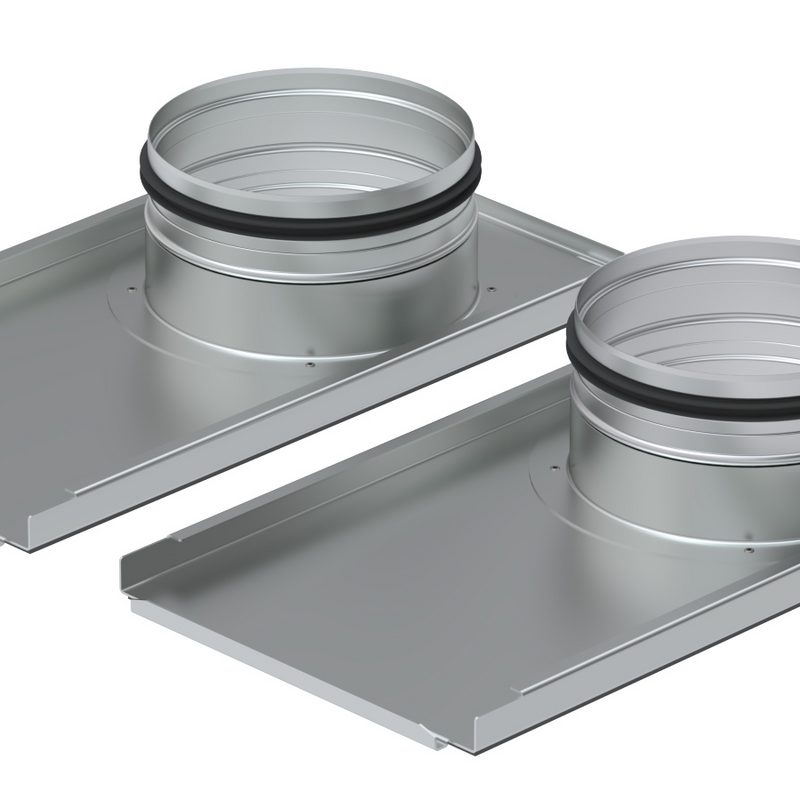 Rendering Zehnder ComfoWell mounting set Comfortable indoor ventilation Angled view