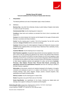 Terms & Conditions for the Purchase of Goods and/or Services - Zehnder Group UK Limited 